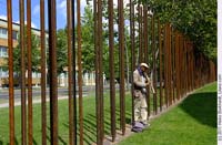 Bars of steel mark the Berlin Wall